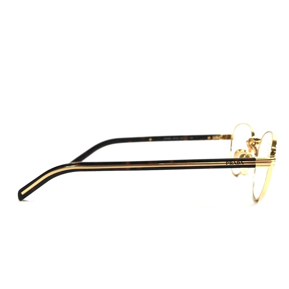 Prada Eyeglasses Frames VPRB53 5AK-1O1 Gold Tortoise Round Full Rim 49-20-145